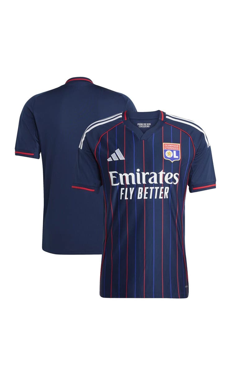 adidas Men's adidas Blue Olympique Lyonnais 2025/26 Away Replica Jersey, Main, color, Blue