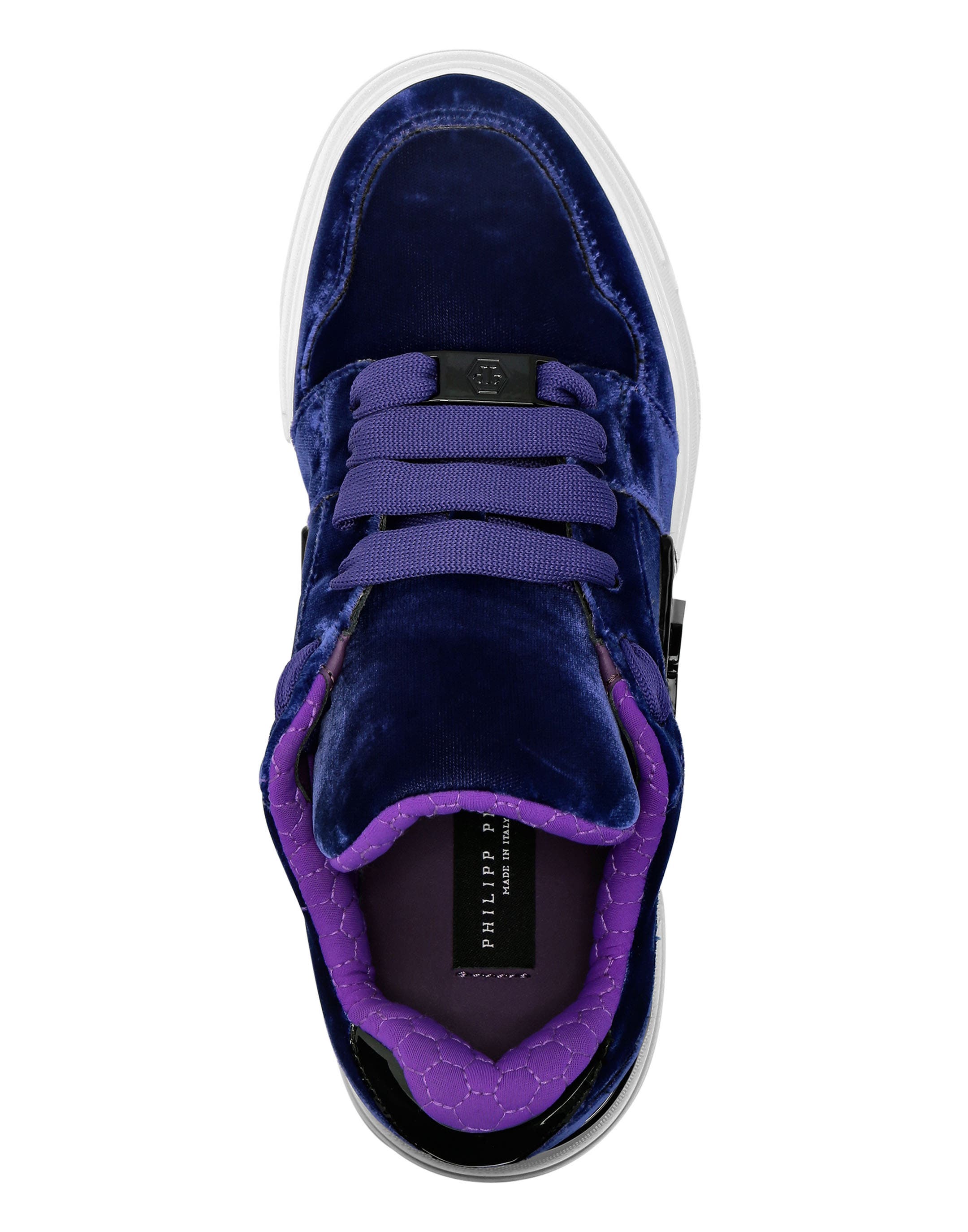 Patent Leather &Amp; Velvet Lo-Top Sneakers Hexagon Women, Alternate, color, Purple