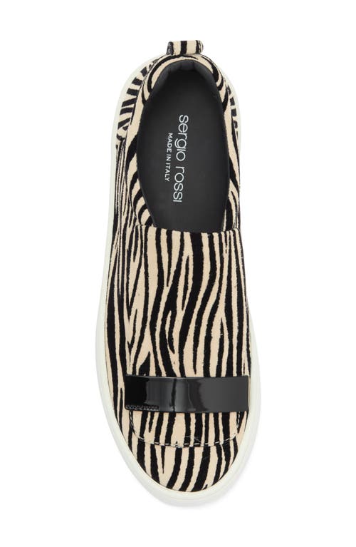 Sergio Rossi Platform Slip On Sneaker In Ecru