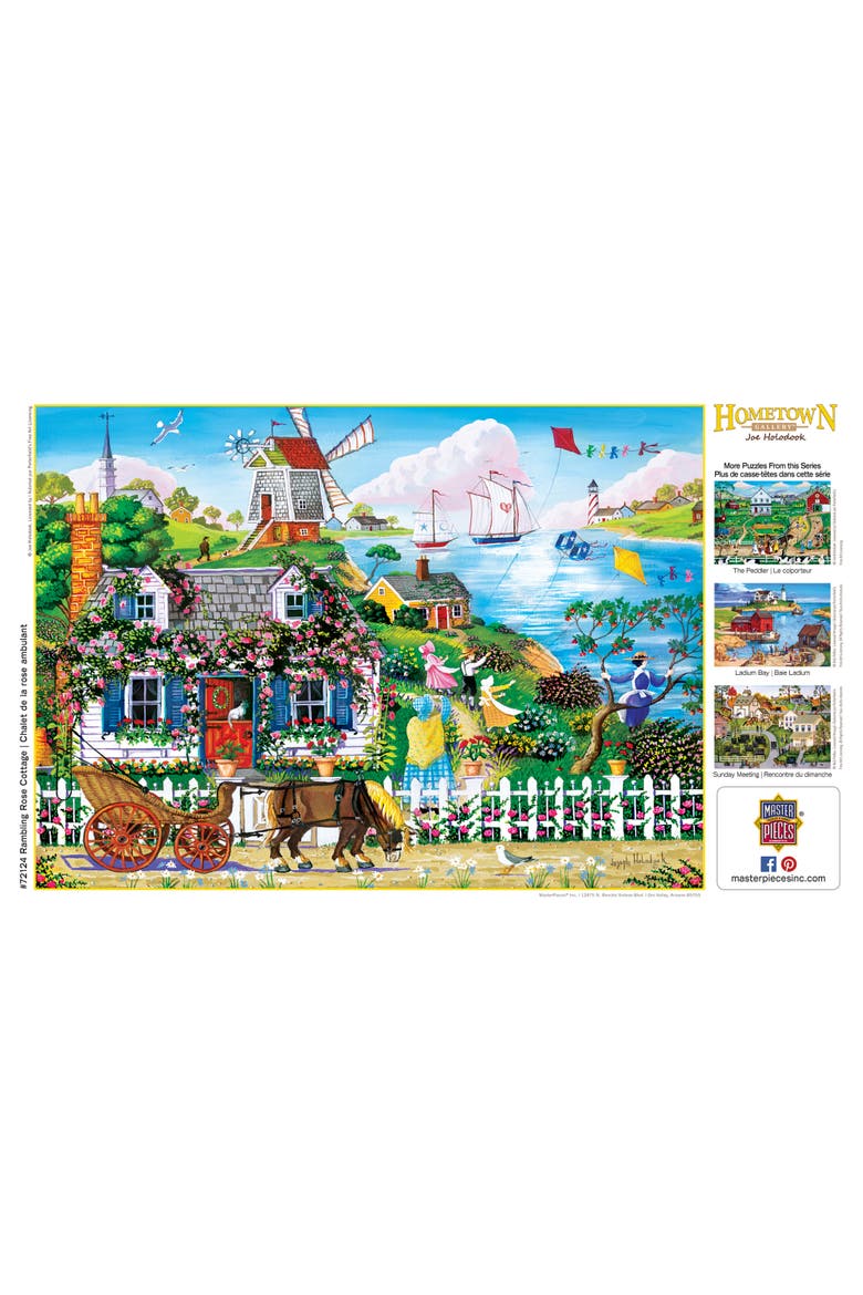 Rambling Rose Cottage 1000 Piece Puzzle, Alternate, color, Multicolor