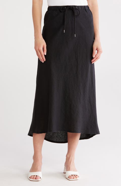 Bias Cut Linen Skirt
