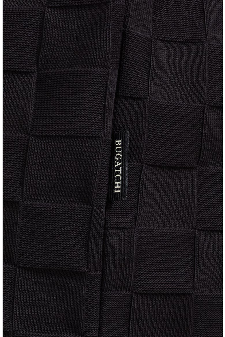 Check Jacquard Mercerized Cotton T-Shirt, Alternate, color, BLACK