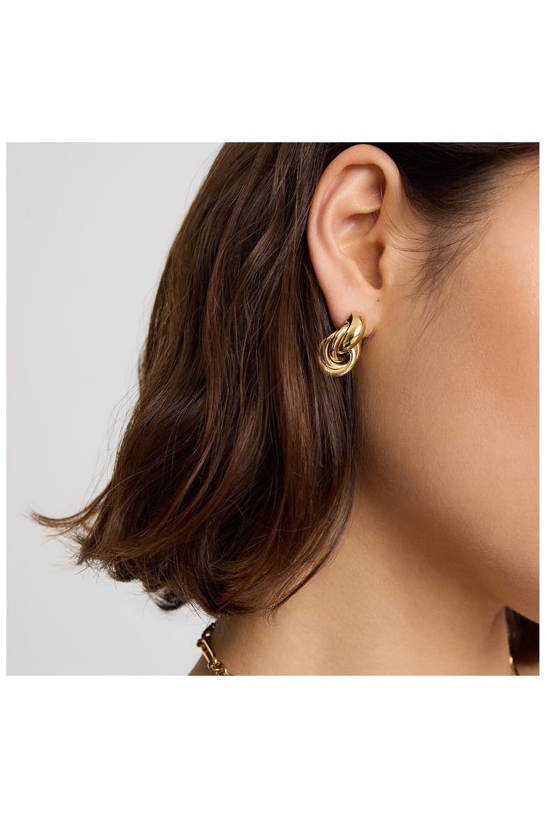 Classic Knot Earrings, Alternate, color, GOLD
