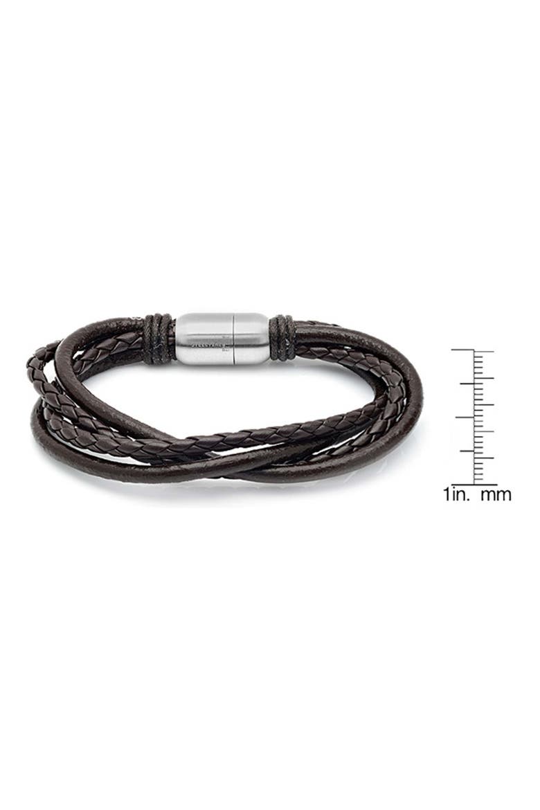 Men's Multi Strand Knotted Leather Bracelet, Alternate, color, BLACK