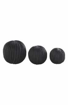 SONOMA SAGE HOME 3-Piece Black Teak Wood Decorative Orbs