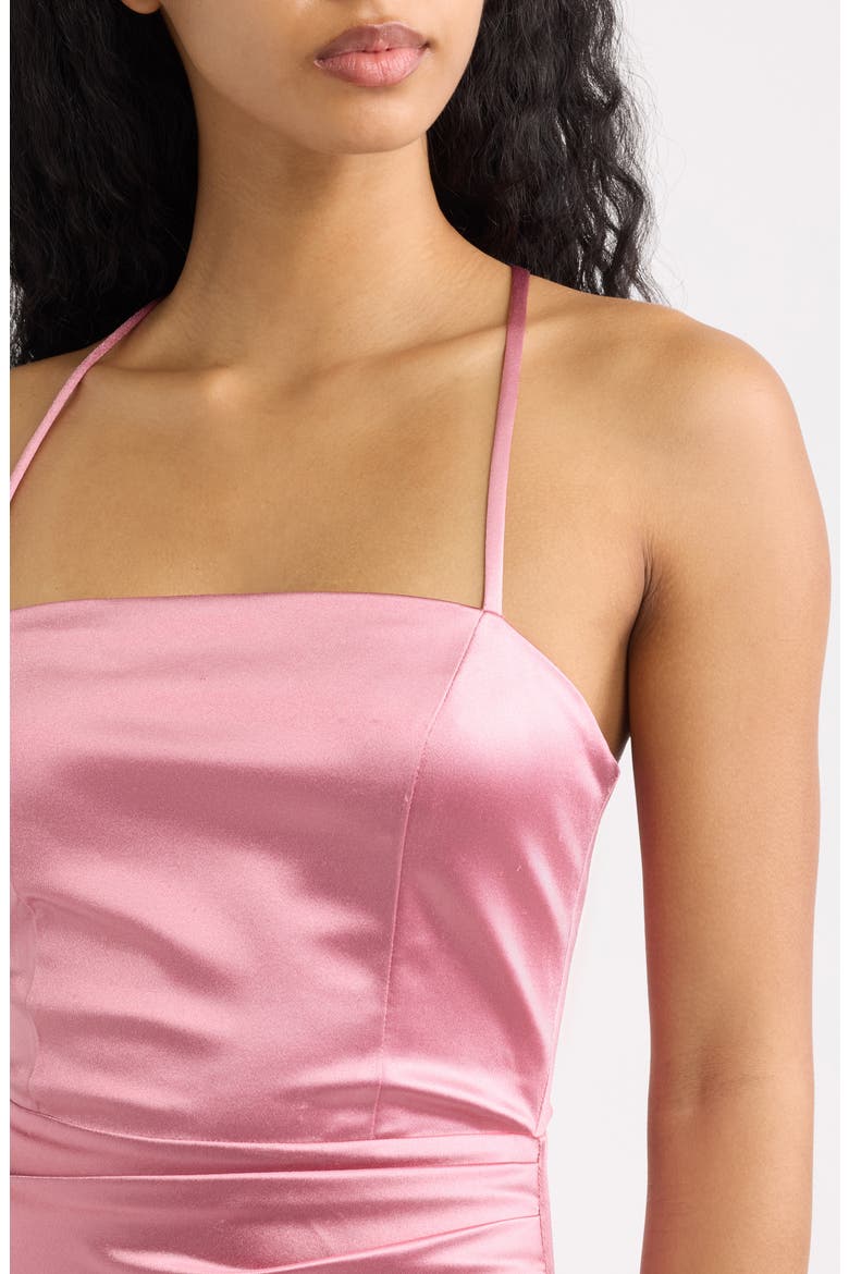 Cross Back Satin Minidress, Alternate, color, MAUVE
