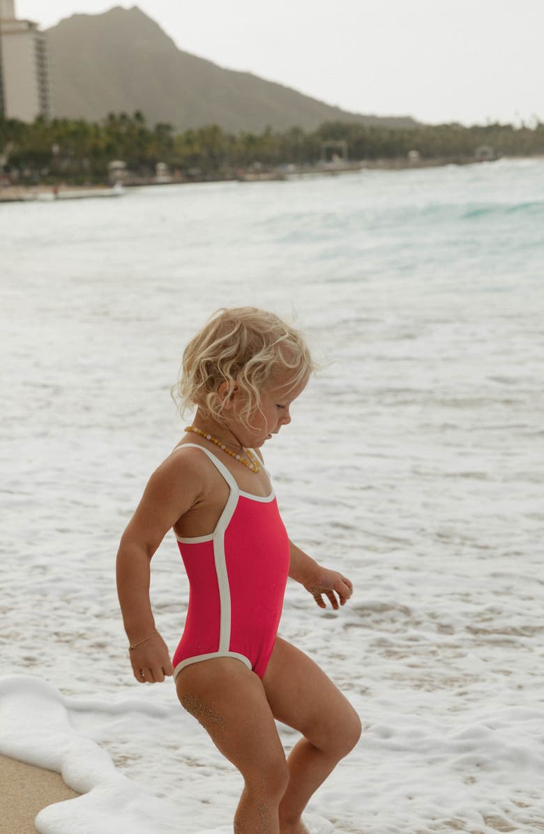 LSPACE Kids' Little Beach Skipper One-Piece Swimsuit, Alternate, color, Pout/ Cream