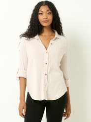 Single Stitch Knit Button-Up Shirt