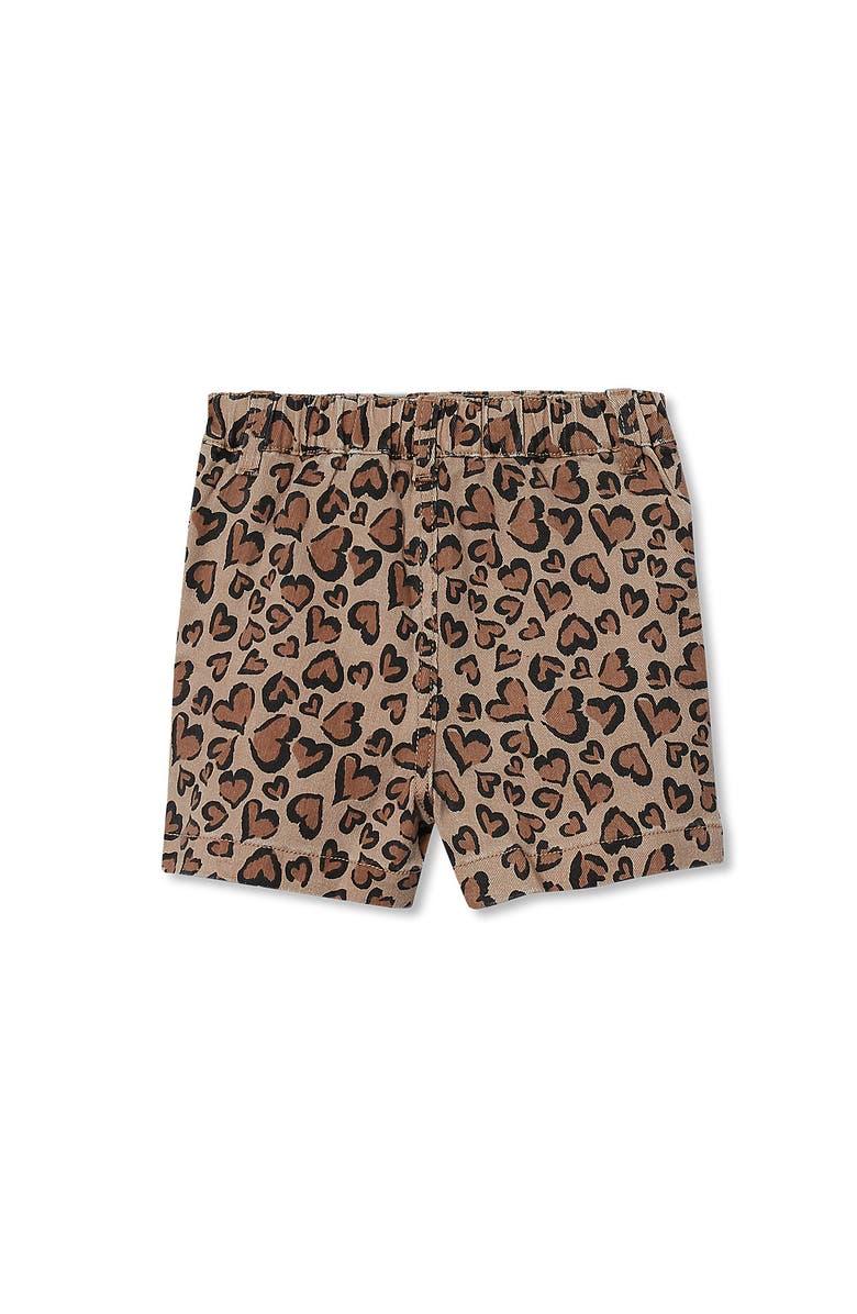Lands' End Girls Denim Skort, Alternate, color, Tan Cheetah Hearts