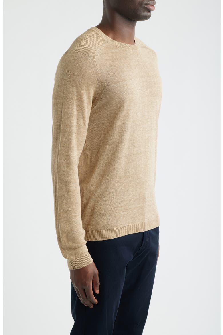 Cormack Long Sleeve Crewneck Linen & Silk Pullover, Alternate, color, SOFT BEIGE