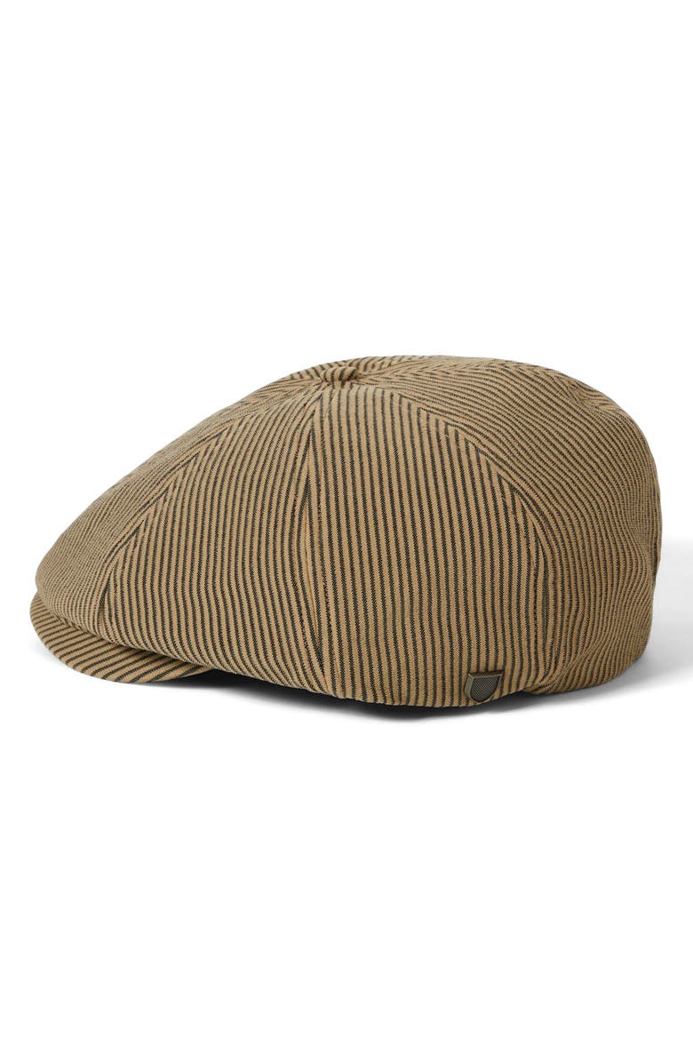 Brixton Brood Stripe Driving Cap, Alternate, color, Dark Tan/ Black Hickory Stripe