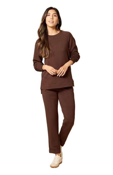 Athleisure Crewneck and Crop Pant Set