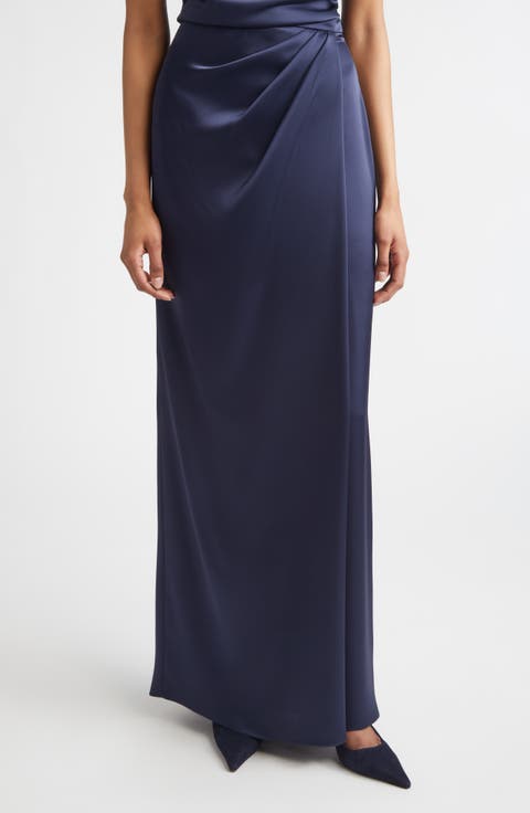 Penelope Liquid Satin Evening Skirt