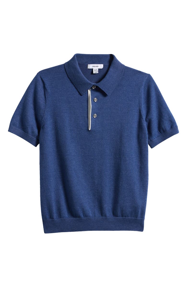 Reiss Kids' Finch Polo Sweater, Main, color, Indigo Blue