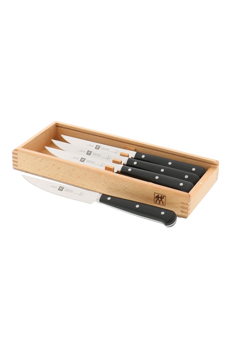 4-Piece Porterhouse Steak Knife Set, Alternate, color, BLACK