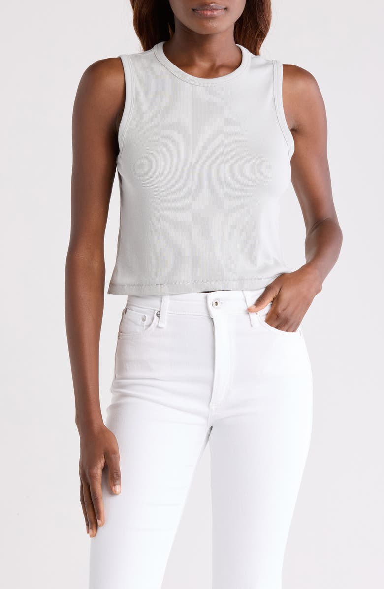 rag & bone Essie Rib Crop Tank, Main, color, Storm