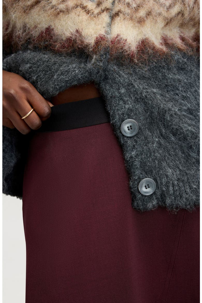Asymmetrical Hem Midi Skirt, Alternate, color, DARK CHERRY