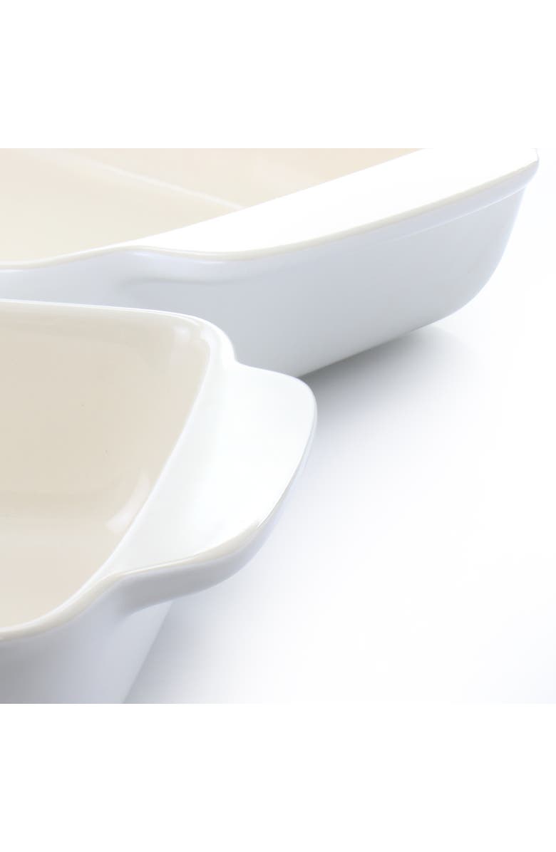 Crockpot 2.5 Quart and 3.5 Quart Rectangular Stoneware Bake Pan Set, Alternate, color, White