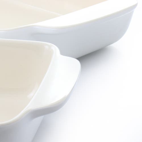 Crock-pot Crockpot 2.5 Quart And 3.5 Quart Rectangular Stoneware Bake Pan Set In White