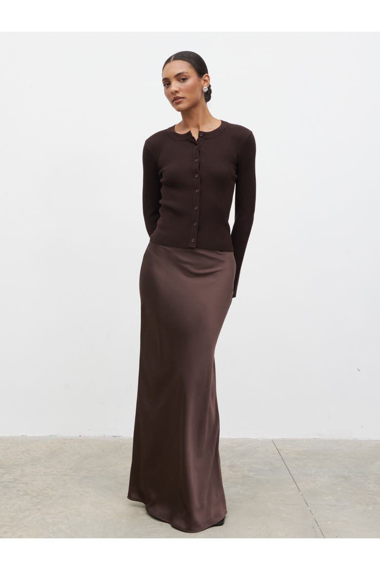 Breya Maxi Skirt, Alternate, color, Brown