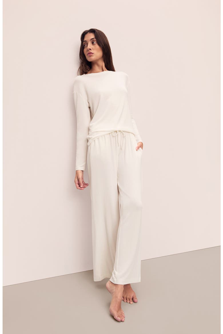 Gisele Stretch Modal Pajama Top, Alternate, color, IVORY