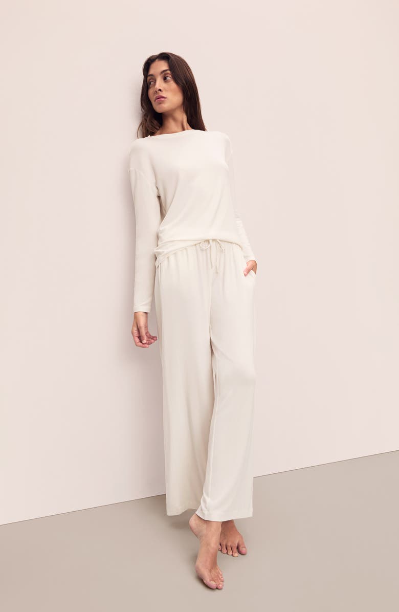 Eberjey Gisele Stretch Modal Pajama Top, Alternate, color, Ivory