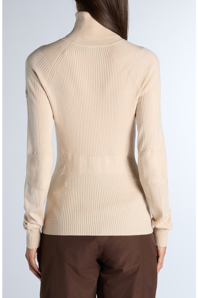 Rib Stretch Wool Turtleneck Sweater, Alternate, color, SPANISH WHITE