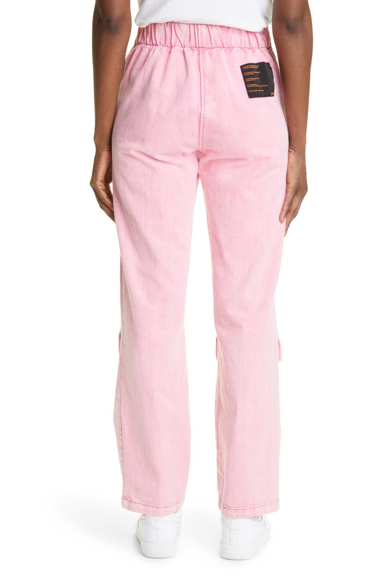 Unisex Calvin Washed Cargo Jeans, Alternate, color, PINK