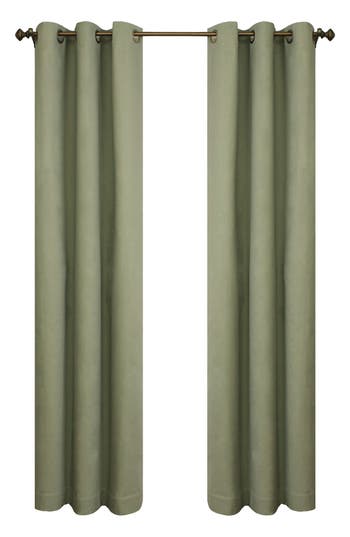 Outdoor Decor By Commonwealth Set Of 2 Cotton Curtain Panels In Green