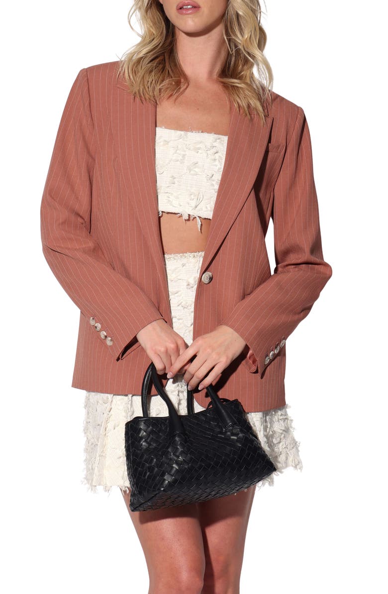 Walter Baker Serena Pinstripe Blazer, Main, color, Clay Pinstripe