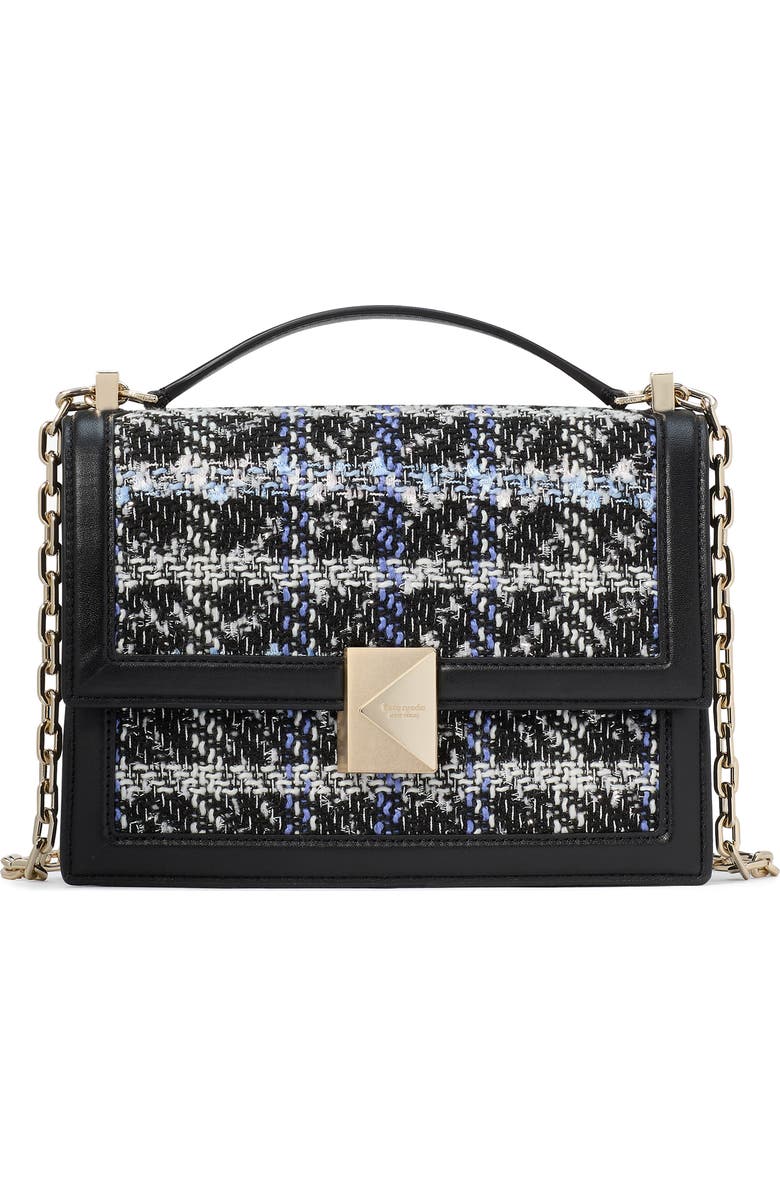 Kate Spade New York tribeca plaid tweed convertible chain shoulder bag, Main, color,