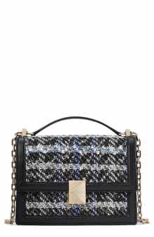 tribeca plaid tweed convertible chain shoulder bag