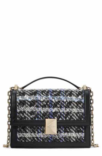 tribeca plaid tweed convertible chain shoulder bag