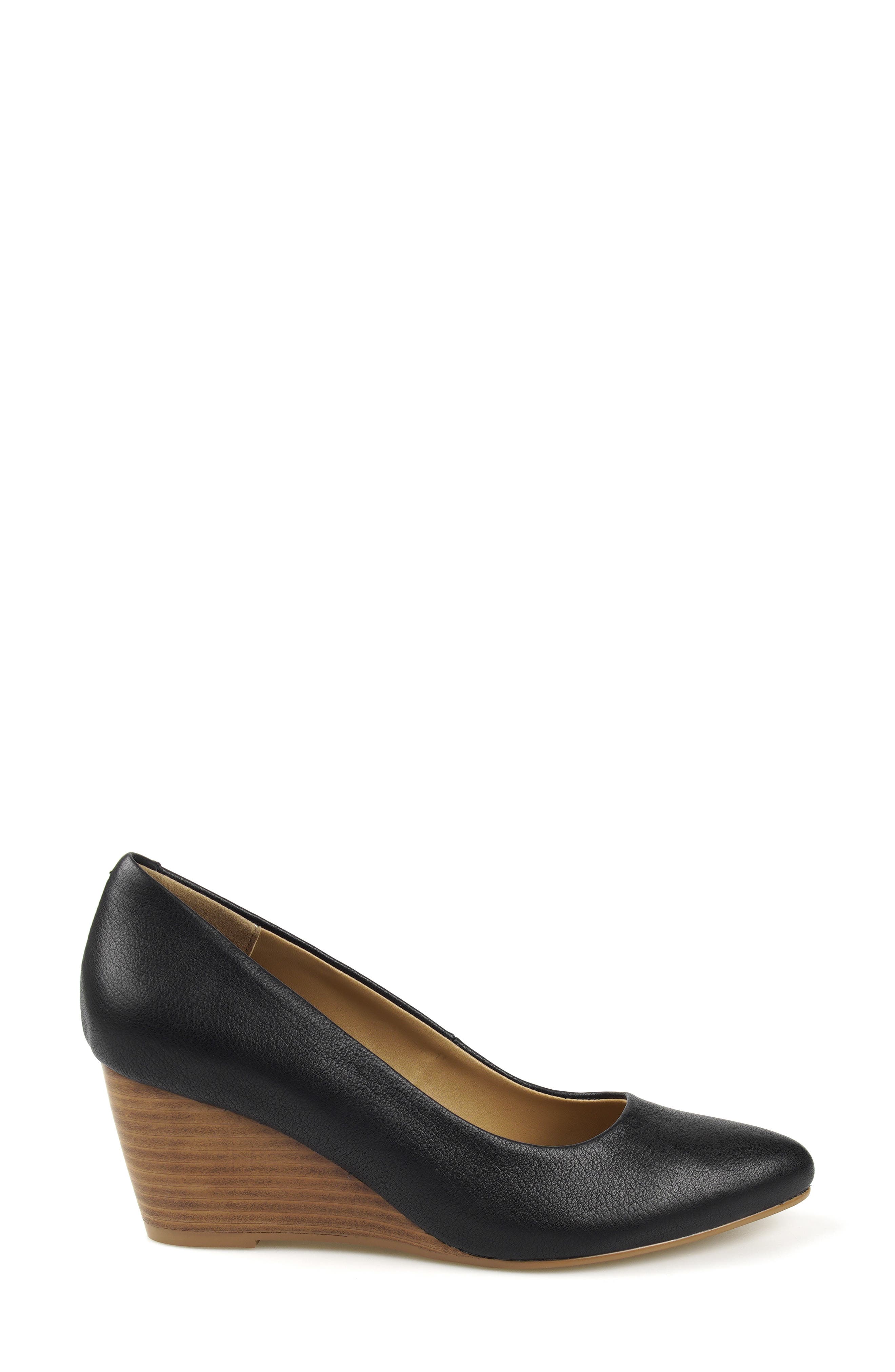 National Comfort Wedge Pump, Alternate, color, Black Leather