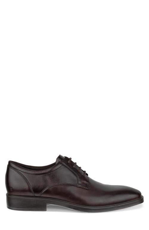 Ecco Maitland Plain Toe Leather Derby In Cocoa Brown