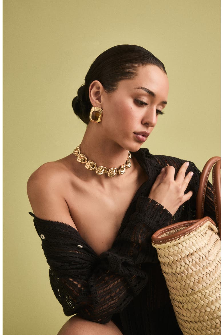 Miami Knot Link Necklace, Alternate, color, GOLD