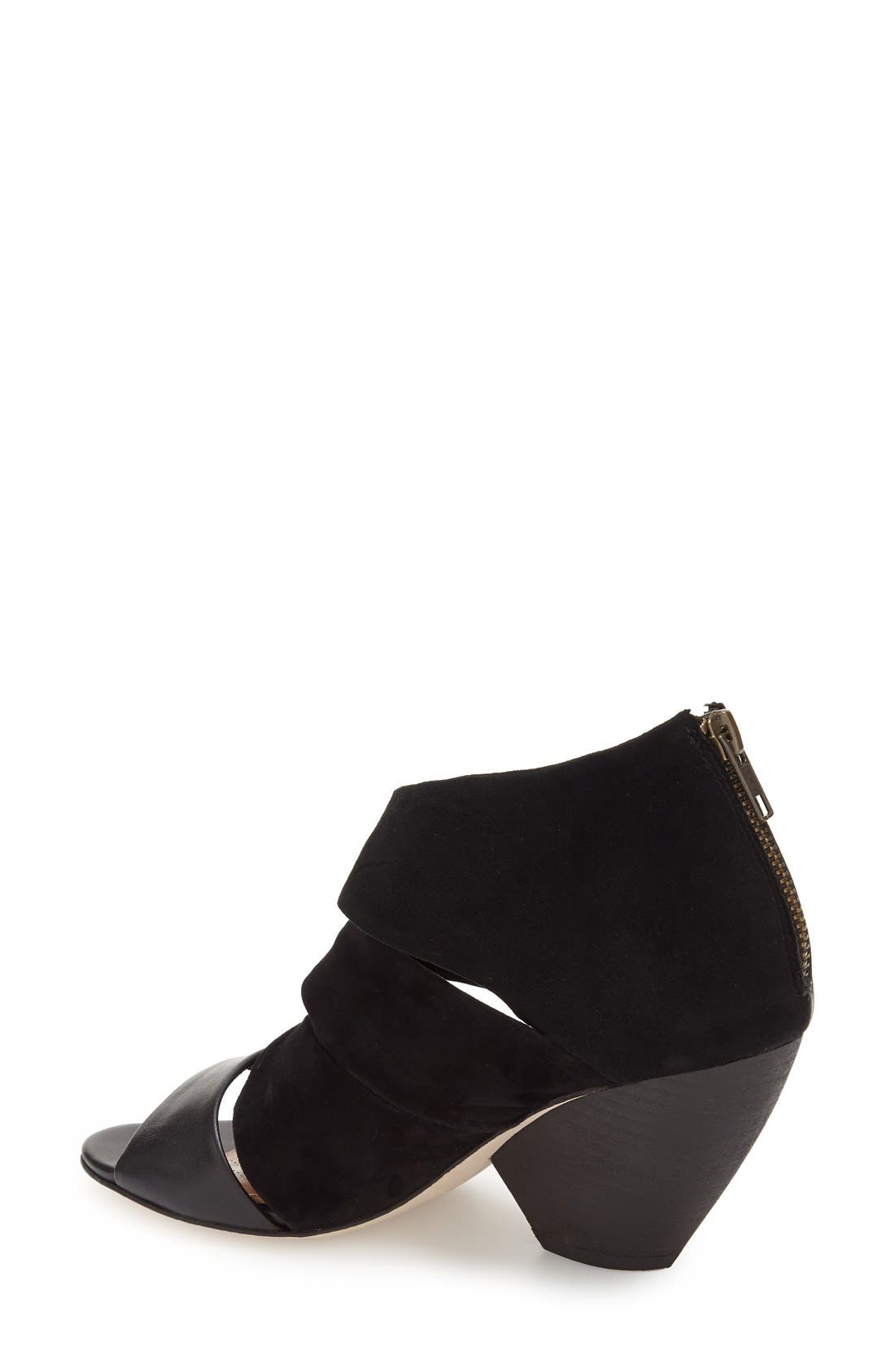 'Carrington' Demi Wedge Sandal, Alternate, color, BLACK