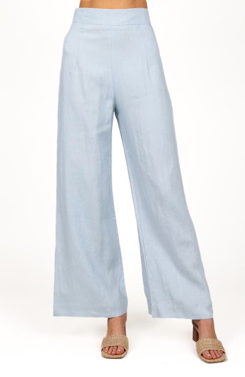 Petal And Pup Petal & Pup Devlin Wide Leg Linen Pants In Blue