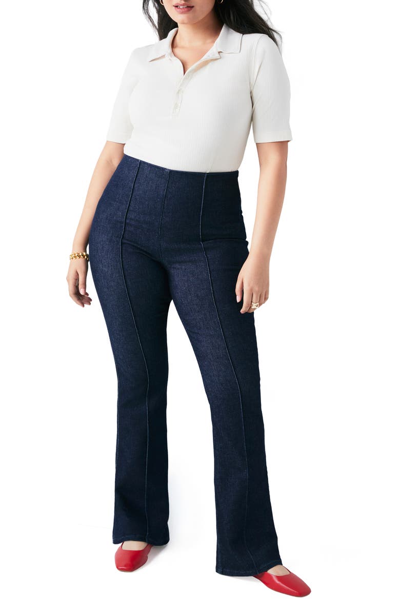 SPANX<sup>®</sup> SPANXshape<sup>™</sup> Everywhere High Rise Flare Jeans, Alternate, color, Raw Indigo Wash