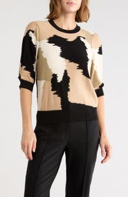 DKNY Cotton Puff Sleeve Sweater