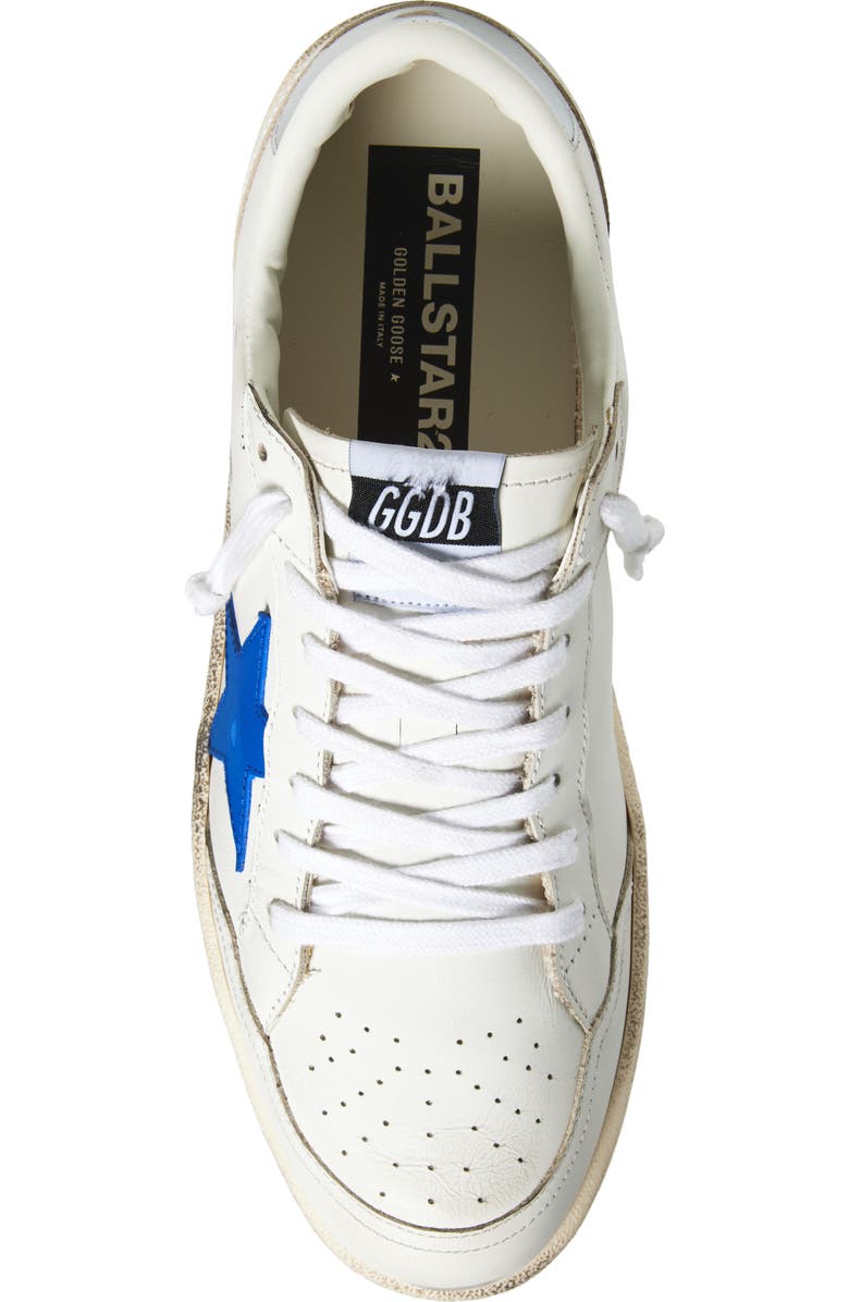 Golden Goose Ball Star Low Top Sneaker, Alternate, color, Optic White/ Blue/ Silver