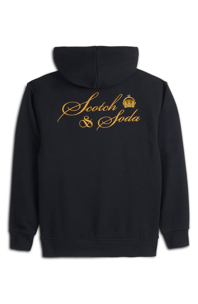 Scotch & Soda Logo Fleece Hoodie, Alternate, color, Anthracite