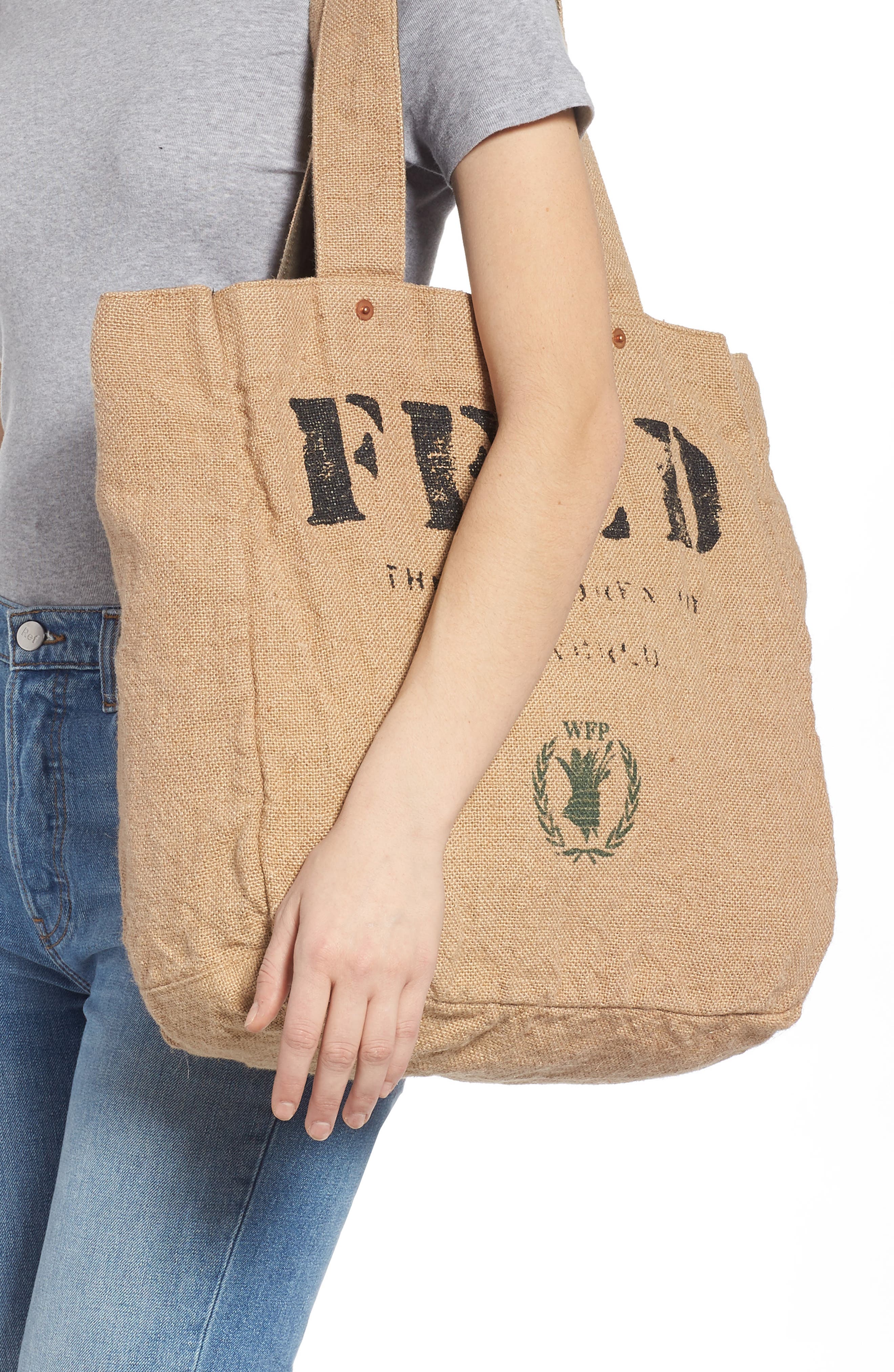 1 Bag Burlap Tote, Alternate, color, GRAY