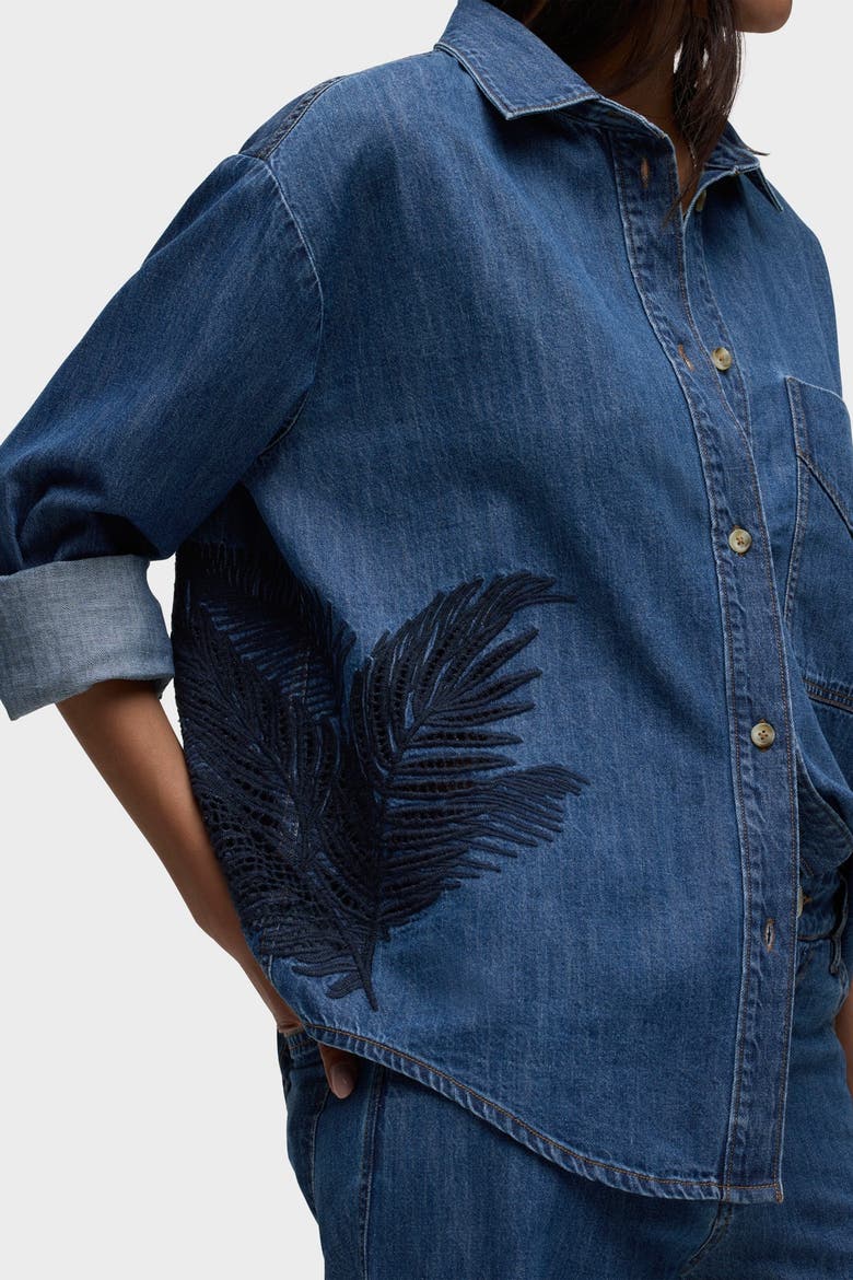 Oversized Button Down Shirt, Alternate, color, LA PALM
