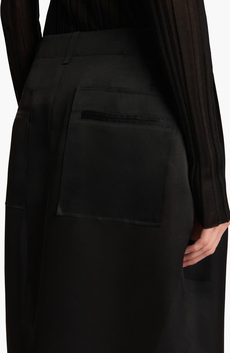 Khaite Lucian Pleated Silk Organza Maxi Skirt, Alternate, color, Black