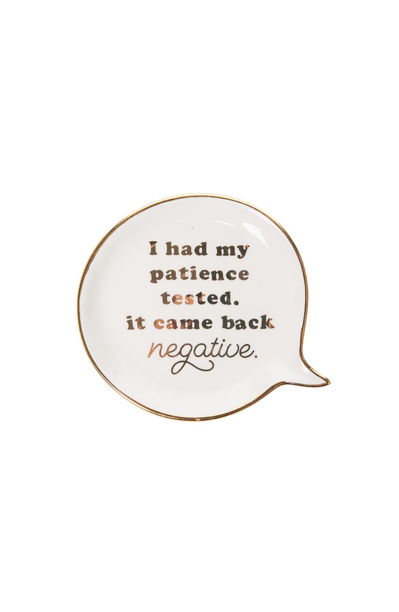 Totalee Gift Patience Tested. Trinket Tray Ceramic White, Main, color,