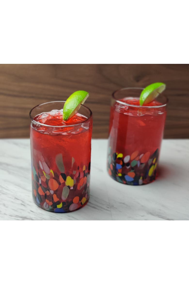 Confetti Carmen Design Drinking Glasses - Set of 6, Alternate, color, Confetti
