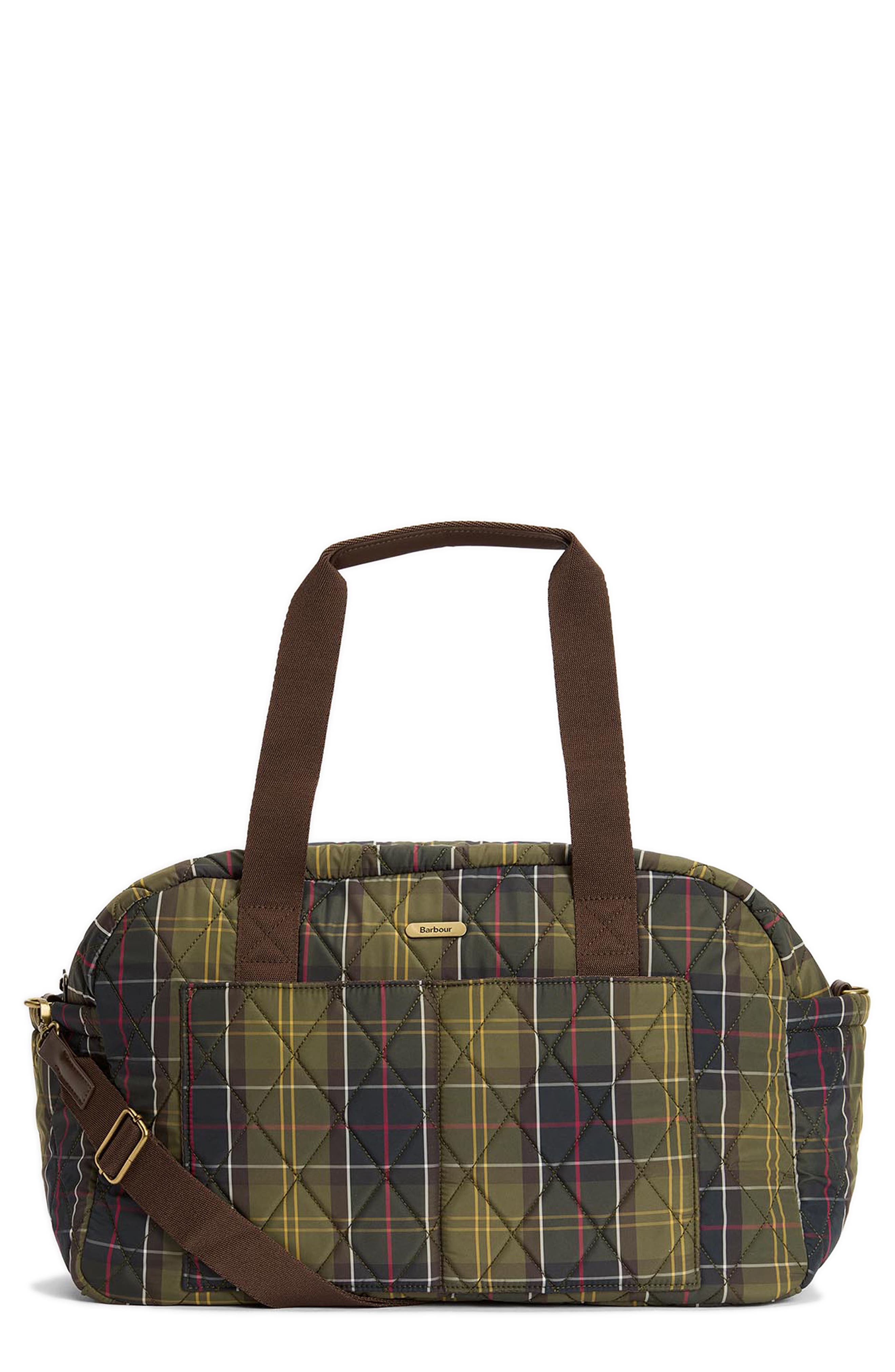 Barbour Wetherham Tartan Quilted Travel Bag, Main, color, Classic Tartan