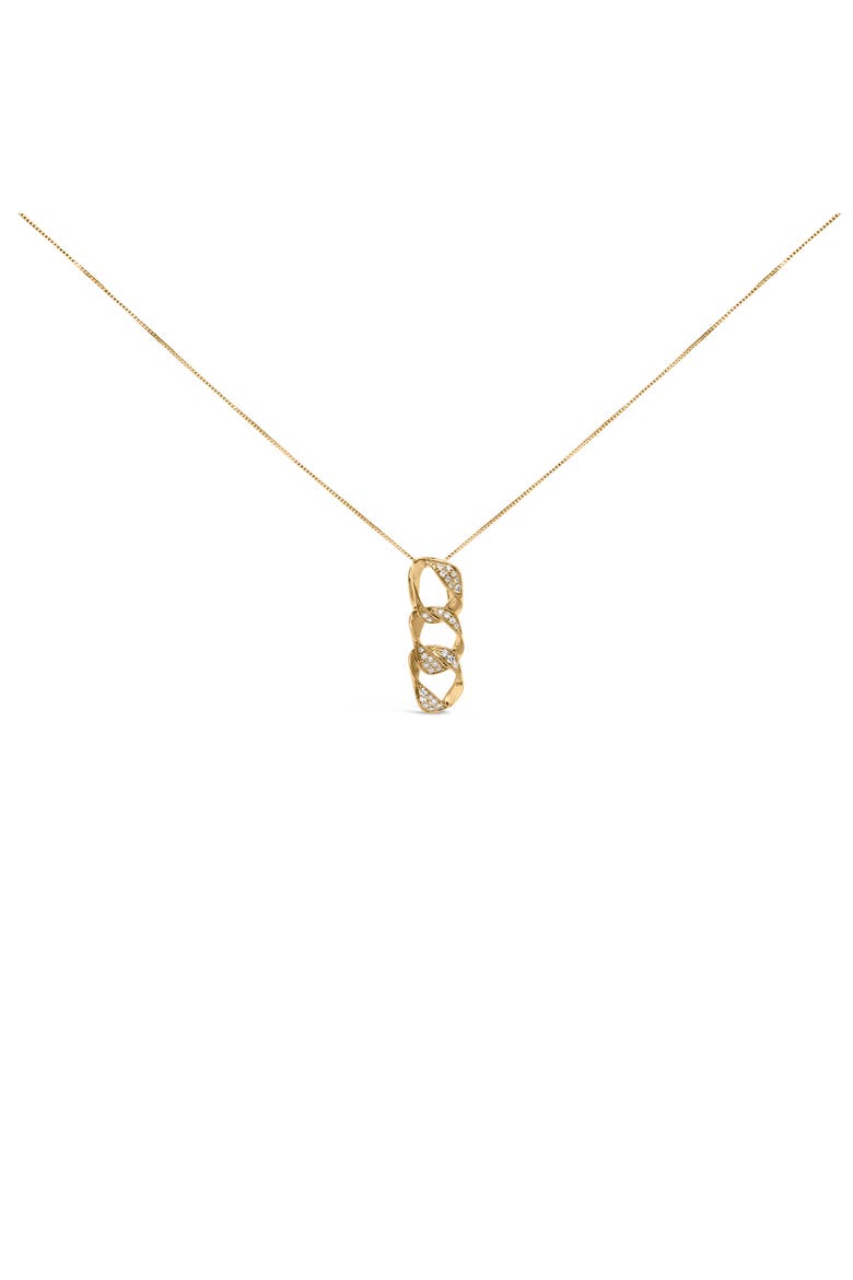 14K Yellow Gold Plated Silver 1/6 Cttw Diamond Circle Hoop 18" Pendant Necklace, Alternate, color, Yellow