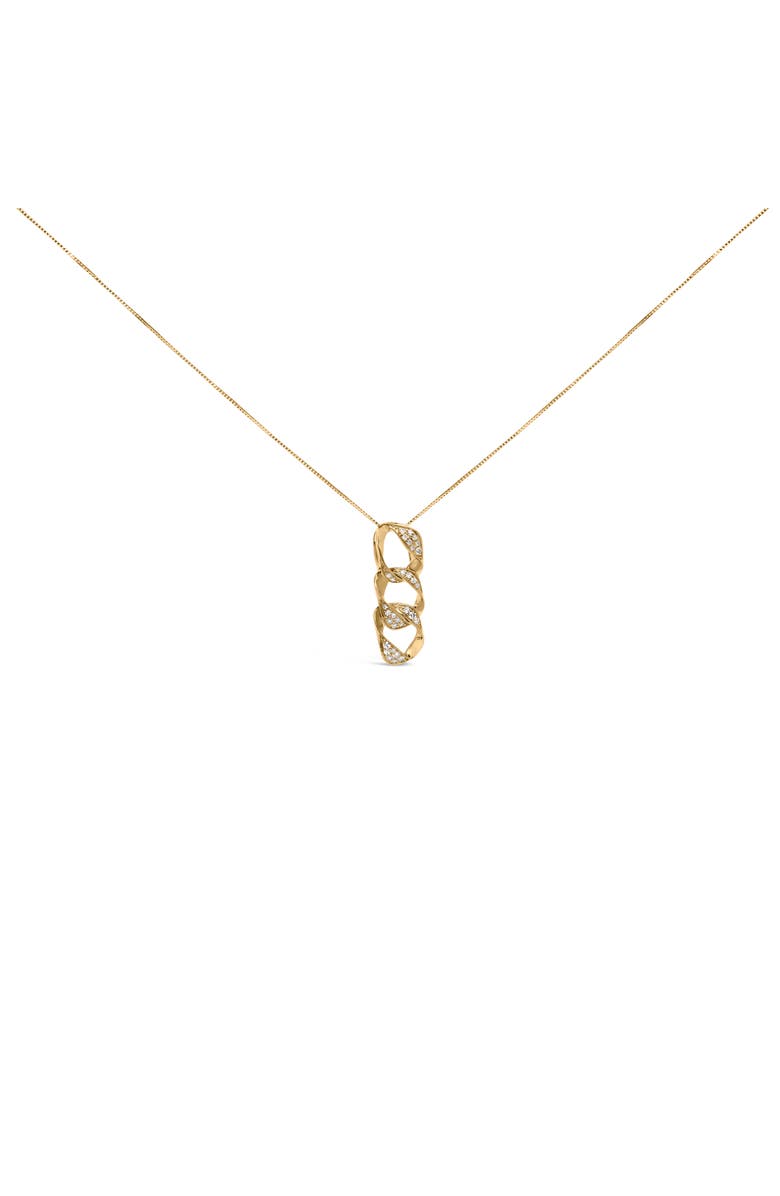 Haus of Brilliance 14K Yellow Gold Plated Silver 1/6 Cttw Diamond Circle Hoop 18" Pendant Necklace, Alternate, color, Yellow